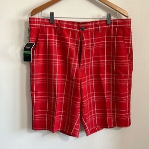 Haggar plain front plaid short 36